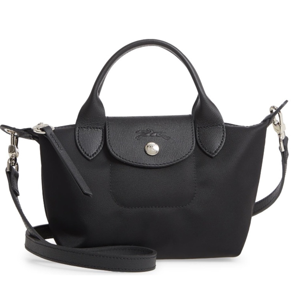 BNWT Longchamp Le Pliage Neo Extra Small Bag with Strap Black